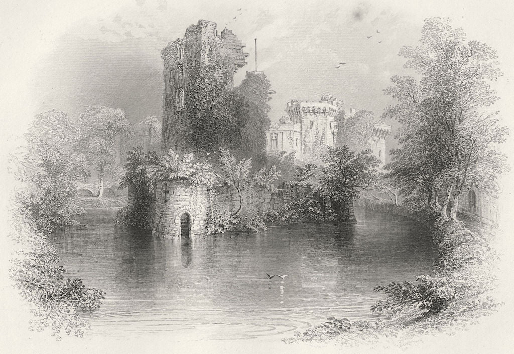 WALES. The Keep Tower-Bartlett c1860 old antique vintage print picture